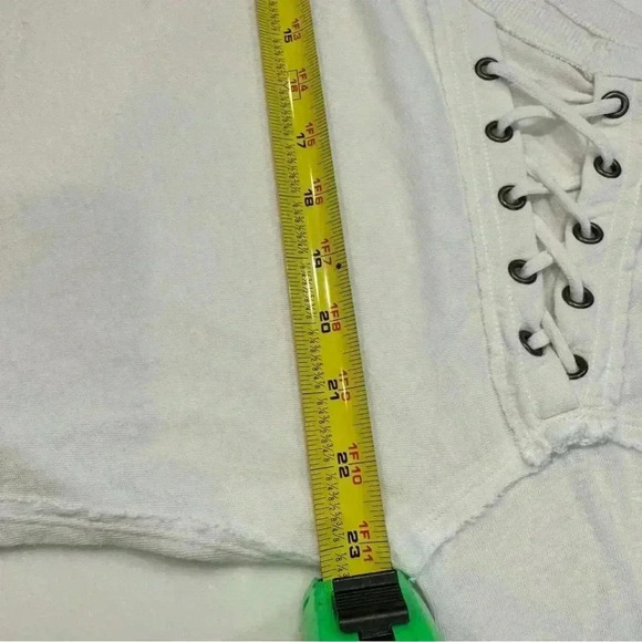 We The Free first love lace up top white long sleeve oversized size XS - Picture 3 of 6
